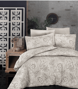 Комплект постельного белья Satin Cotton First Choice - First Choice - S-16 REAGEN SOIL - Полуторный - Бежевый