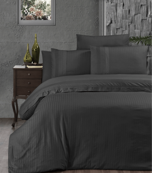 Комплект постельного белья Deluxe Ranforce First Choice - First Choice - RDLX-82 GALA ANTHRACITE - Евро - Черный