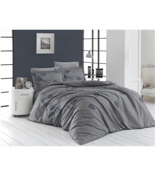 Комплект постельного белья Satin Cotton First Choice - First Choice - S-311 EVIDA GREY - Полуторный - Серый