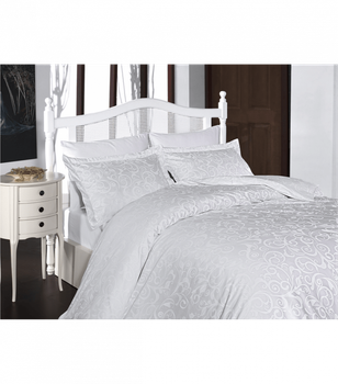 Комплект постельного белья Satin Cotton First Choice - First Choice - S-341 SWETA WHITE - Полуторный - Белый