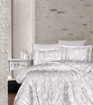 Комплект постільної білизни Satin Cotton First Choice - First Choice - S-146 ADVINA CHAMPANGE - Полуторний - Молочний
