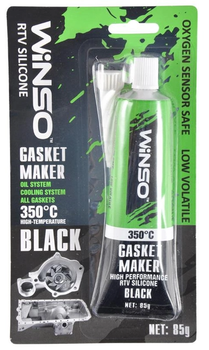 Герметик силіконовий прокладок професійний Winso GASKET MAKER BLACK 85гр +350ﹾС чорний (699465)