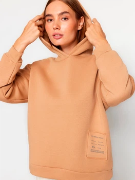 Худі оверсайз жіноче Trendyol TWOAW23SW00430 M Beige (8683047454160)