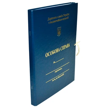 Папка "Особова справа, ДСНС України" на завязках А4, 20 мм, картонная, бумвинил, тиснение золото (313PT/2/НC)
