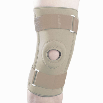 Бандаж на колінний неопреновий суглоб зі спіральними ребрами NS-706 Ortop бежевий L (обхват коліна 38-42 см)