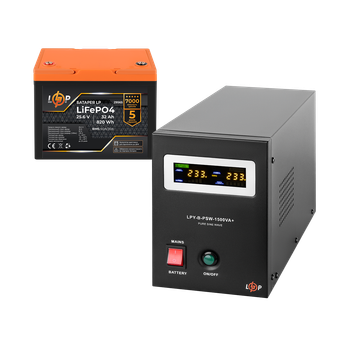 Комплект резервного питания LogicPower B1500 + литиевая (LiFePO4) батарея 820 Wh