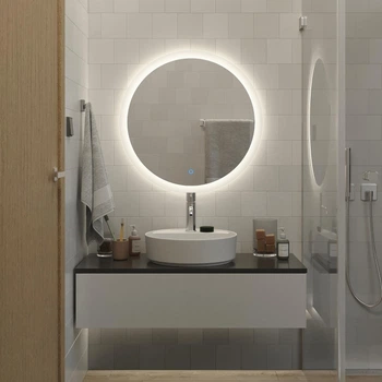 Качественное зеркало с LED-подсветкой в ванную, спальню или гостиную Андорра 500, Cенсорное управление