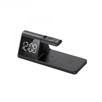 Беспроводная зарядка 5в1з часами HAVIT W3042 15W Black
