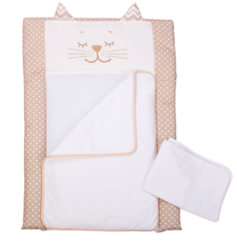 Пеленальный матрасик Baby Veres Smiling Animals beige тканевый 50х70 см 424.04