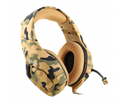 Ігрові навушники Onikuma K1-B з мікрофоном дротові 2.2м Camouflage Yellow