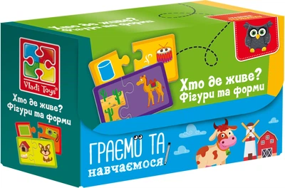 Пазлы Vladi Toys Найди пару. Кто где живет? На что похоже (укр) (VT5003-03)