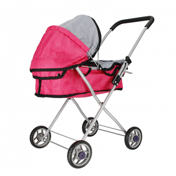 Wózek dla lalek Mega Creative Różowo-szary (5905523627497)