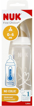 Пляшечка для годування Nuk First Choice з індикатором температури Біла 300 мл (5000005287616)
