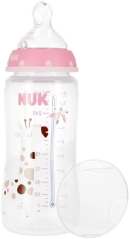 Пляшечка для годування Nuk First Choice з індикатором температури 6-18 місяців Рожева 300 мл (5000005279031)