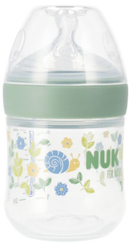 Пляшечка для годування Nuk For Nature S з силіконовою соскою Зелена 150 мл (4008600441182)