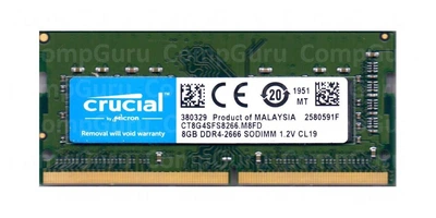 Оперативна пам'ять Crucial SODIMM DDR4 8Gb 2666MHz PC4-21300