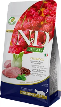 Сухой диетический корм Farmina N&D Quinoa Digestion ADULT для кошек, рекомендованный при нарушениях пищеварения с ягненком и киноа 300 г (8010276035745)
