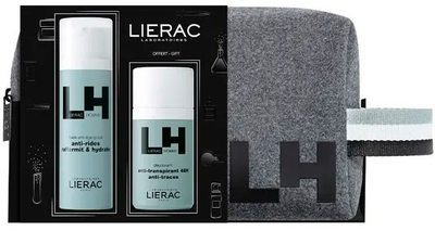 Zestaw kosmetyków do pielęgnacji Lierac Homme Fluid przeciwstarzeniowy 50 ml + Dezodorant 50 ml + Kosmetyczka (3701436921118)