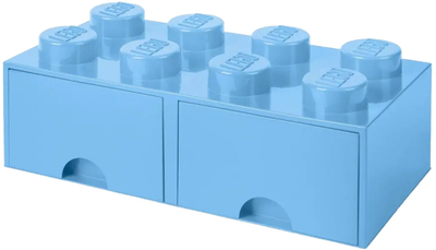 Pudełko LEGO Storage Brick 8 z szufladą i ośmioma wypustkami Błękitny (40061736)