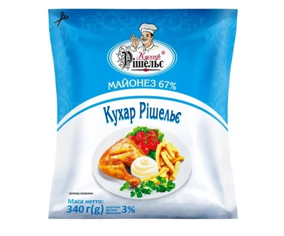 Майонез 67% філ/пак Кухар Рішельє 340 г