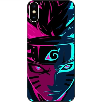 Силиконовый чехол SMTT для iPhone X с картинкой Наруто неон