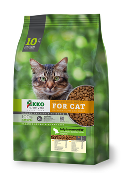 Сухой корм для котов Ekko гранула для выведения шерсти с курицей 10 кг 4820249130186