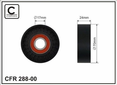 Ролик ремня приводного CAFFARO 28800 Volkswagen Golf, Scirocco, Passat, EOS, Polo, Jetta; Audi A3, TT, A1; Skoda Octavia; Seat Toledo, Leon 06F903315