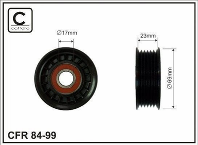 Ролик ремня приводного CAFFARO 8499 Ford Focus, Mondeo, Connect, Transit 1061459, 1069144, 1073096