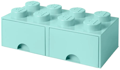 Pudełko LEGO Storage Brick 8 z szufladą i ośmioma wypustkami Aqua Blue (40061742)