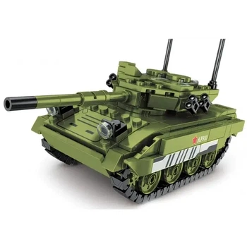 Дитячий конструктор Leopard 2 Танк 433 деталі із фігурками блочний пластик зелений (21-7-89003)