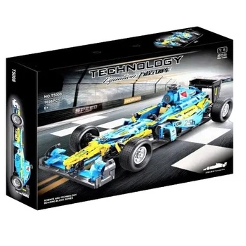 Детская машинка конструктор Формула F1 T5008 1698 детали 1:8 ABS-пластик сине-желтая (21-7-T5008)