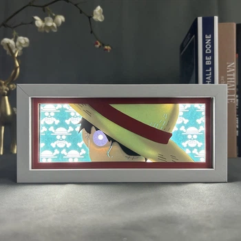 Светильник многослойный с 3D эффектом Луффи / Monkey D. Luffy led лампа из аниме Ван Пис / One Piece. (100330.2)