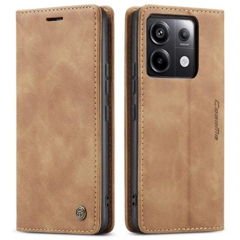 Чохол книжка Caseme з магнітом для Xiaomi Redmi Note 13 Pro 4g коричневий