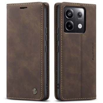 Чохол книжка Caseme з магнітом для Xiaomi Redmi Note 13 Pro 4g кавовий