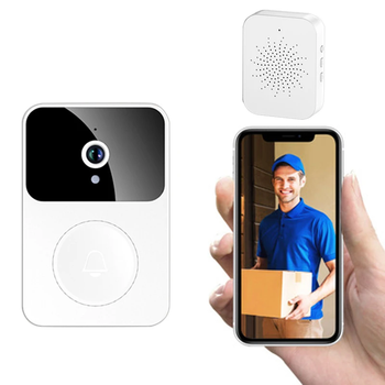 Відеодомофон бездротовий з камерою Wi-FiDoorbell X9 Розумний дверний дзвінок + датчик руху Білий