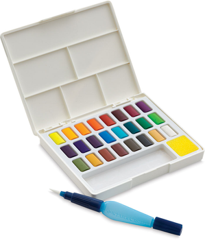 Zestaw farb akwarelowych Faber-Castell ze pędzelkiem ze zbiornikiem 24 kolory (6933256641663)