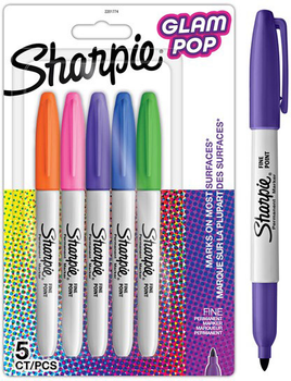 Zestaw markerów Sharpie Permanent Marker Fine Glam Pop 5 szt (3026982017741)