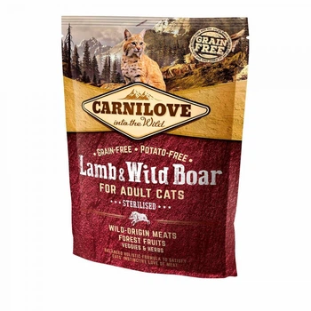 Сухой корм для кошек Carnilove Cat Sterilised с ягнёнком и диким кабаном 400 г (MLZ7500)