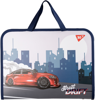 Папка-портфель YES Drift Attack FC на блискавці з тканинними ручками Синя (5056574430380)