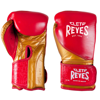 Боксерские перчатки Cleto Reyes High Precision Leather Training Gloves Red Gold (01E7.12.RDGD)