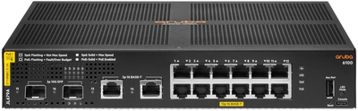 Комутатор HP Aruba 6100-12G-PoE-2G/2SFP+ 139W (JL679A)