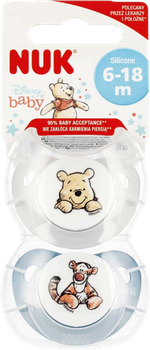 Smoczek Nuk Disney Baby Puchatek i Tygrysek 6-18 miesięcy 2 szt (4008600440468)