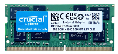 Оперативная память Crucial SODIMM DDR4 16Gb 2Rx8 3200Mhz CT16G4SFS832A.C8FB