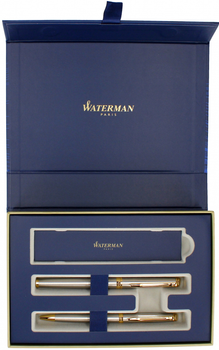 Zestaw Waterman Allure Deluxe Silver Długopis + Pióro wieczne Niebieskie (5000005076715)