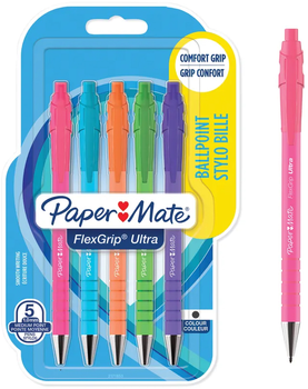 Zestaw długopisów Paper Mate FlexGrip Ultra Niebieskie 5 szt (3026981718557)