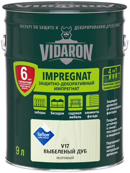 Пропитка для дерева Импрегнат Vidaron V17 выбеленный дуб 9 л