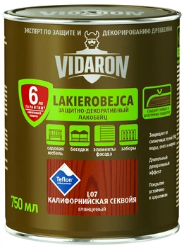 Лак тонирующий деревозащитный Лакобейц Vidaron L07 калифорнийская секвойя 750 мл