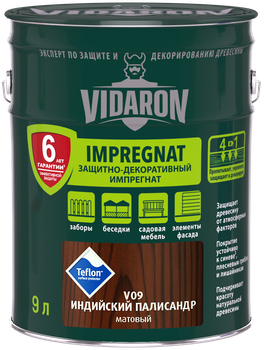 Просочення для деревини Імпрегнат Vidaron V09 індійський палісандр 9 л