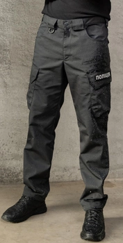 Штани чоловічі карго модель SLAVA чорні розмір 34/34 + подарунок шеврон "ПОЛІЦІЯ" розміром 12*2,5 см