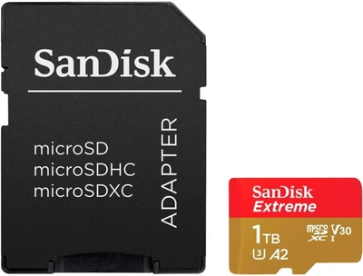 Karta pamięci SanDisk Extreme microSDXC 1TB Class 10 UHS-I UHS-I U3 + adapter SD (SDSQXAV-1T00-GN6MA)